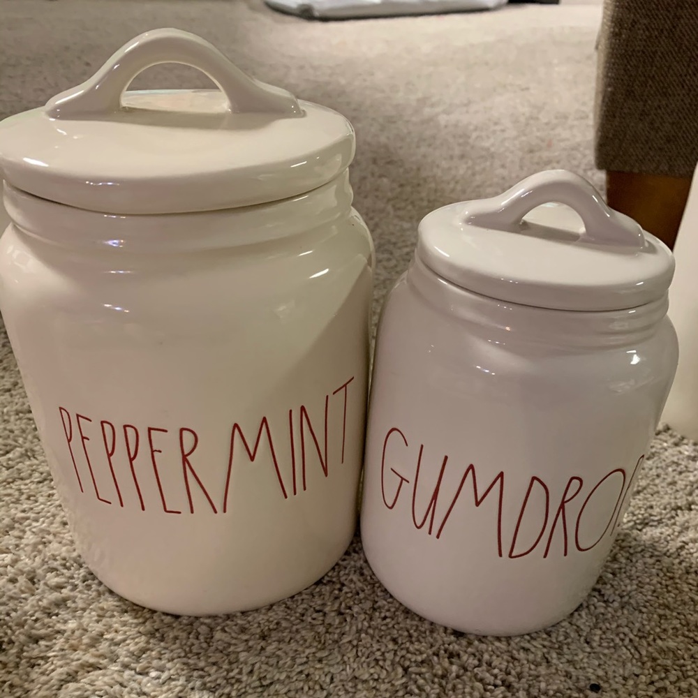 Rae Dunn Christmas canisters